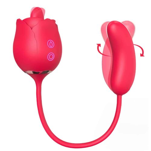 Rosé-De Seigneur Thrusting Licking Rotating Rose Vibrator - Image 7