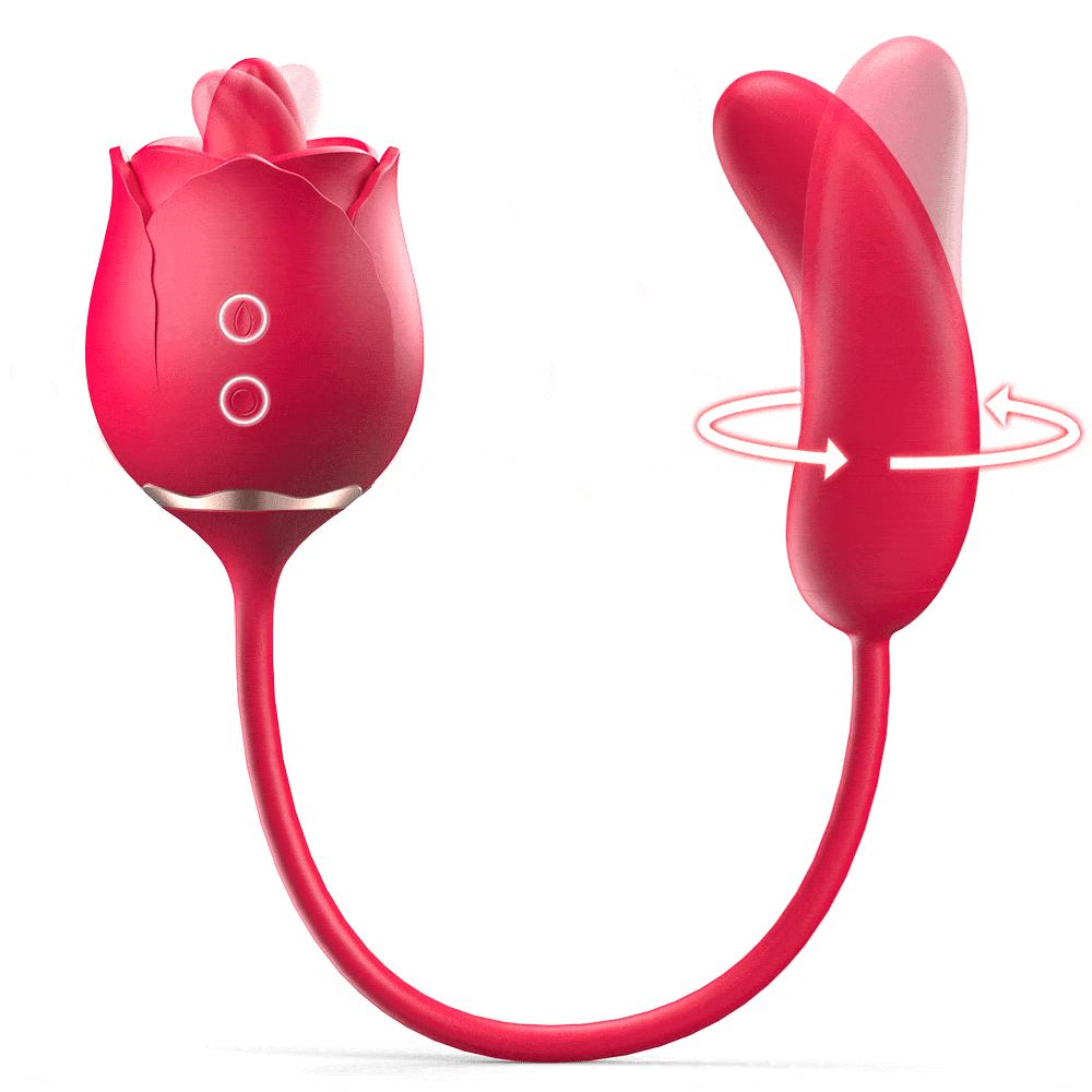 Rosé-De Seigneur Thrusting Licking Rotating Rose Vibrator
