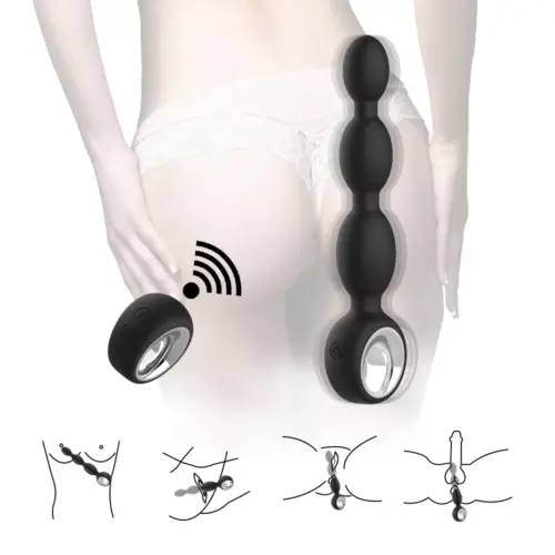 Unisex Vibrating Anal Beads With Ring Remote Control - Image 2