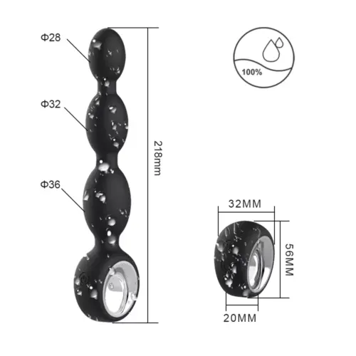 Unisex Vibrating Anal Beads With Ring Remote Control - Image 3