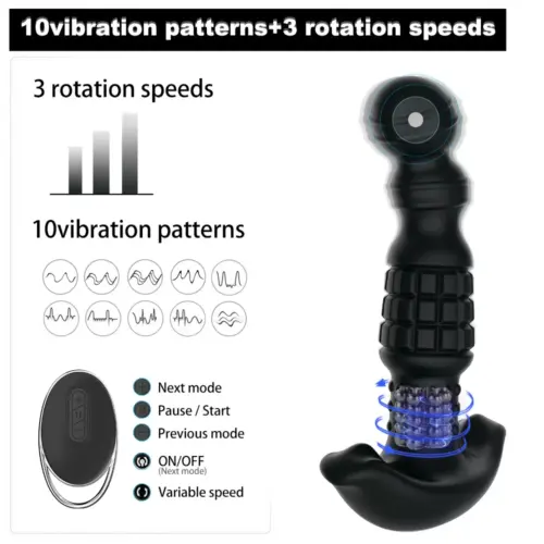 La Cuiller 360° Rotating Vibrating Remote Anal Plug - Image 6