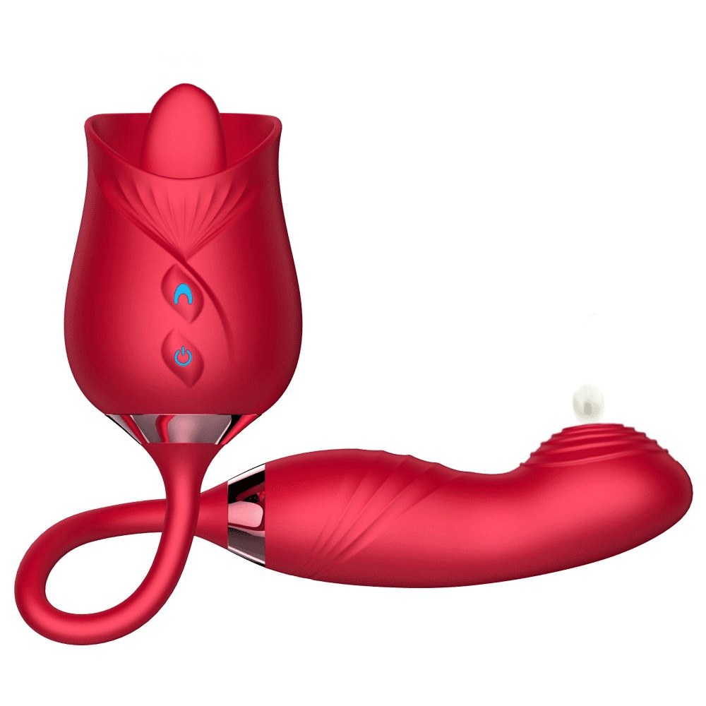 Lickable'Luxury 🌹 Pulsating Thrusting Rose Vibrator