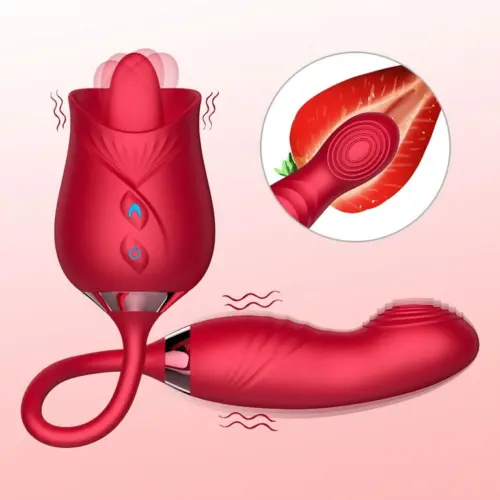 Lickable'Luxury 🌹 Pulsating Thrusting Rose Vibrator - Image 3